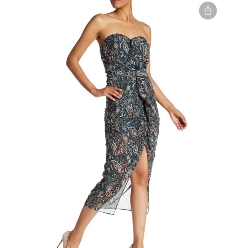VERONICA BEARD strapless paisley dress; size 0